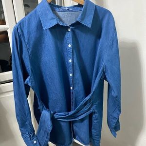 Jean shirt with tie